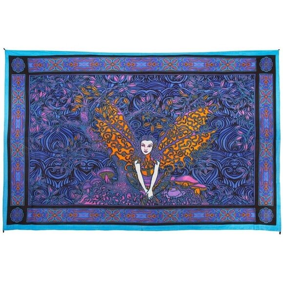 New 45x30 Fairy Wings Mini Tapestry Wall Hanging Decor Gift Nymph 3D Psychedelic - Picture 1 of 2